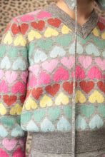 Carica l&#39;immagine nel visualizzatore di Gallery, Rainbow Hearts Collo a V in maglia jacquard